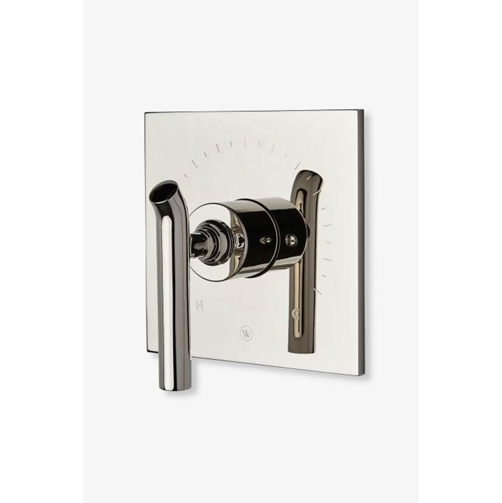 Waterworks COMMERCIAL ONLY Bond Solo Series Square Pressure Balance Control Valve Trim with Lever Handle in Matte Nickel